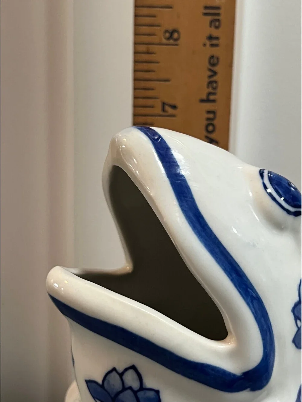 Blue & White Chinoiserie Frog Pitcher